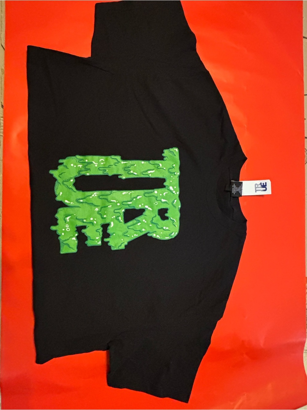 Men's True Black Graphic Tee with Green Slime Logo
